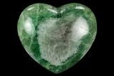 Polished Green Fluorite Heart - Madagascar #126645-1